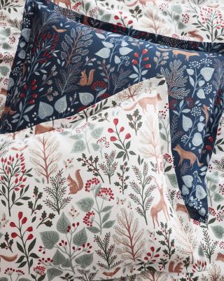 4-Piece Queen Printed Sheet Set,Tan Woodland Winter