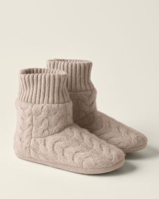Cashmere Cabled Slipper Boots Garnet Hill