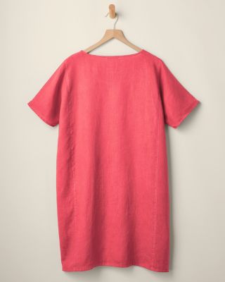 EILEEN FISHER Garment-Dyed Organic-Linen Ballet-Neck Dress | Garnet Hill