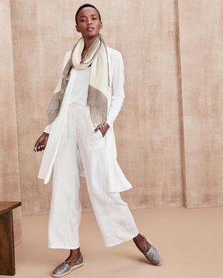 Eileen fisher white wide leg pants hotsell