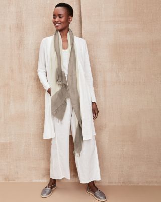 EILEEN FISHER Organic-Linen & Organic-Cotton Long Cardigan