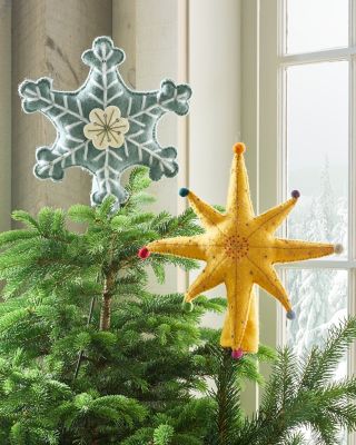 Embellished Felt Wool Holiday Tree Topper - Light the Way