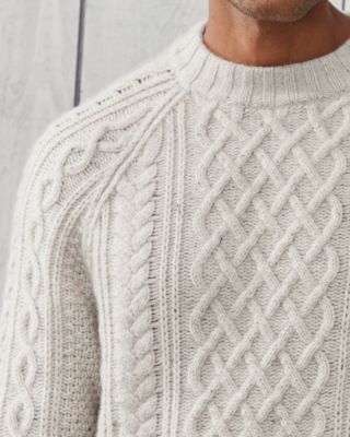 Men's Washable-Cashmere Cabled Sweater | Garnet Hill