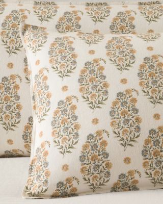 Ananda Floral Cotton & Cashmere Flannel Duvet Cover | Garnet Hill