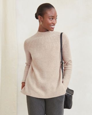 Washable-Cashmere Cozy Ribbed Sweater