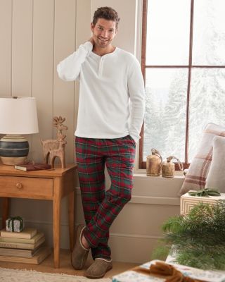 Men's Organic-Pima-Cotton Flannel Pants | Garnet Hill