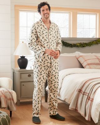 Men's Cotton & Flannel Pyjamas - Terracotta