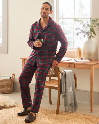 Men s Organic Pima Cotton Flannel Pajamas Garnet Hill