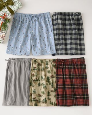 Men's Organic-Pima-Cotton Flannel Shorts | Garnet Hill