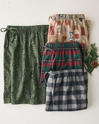 Men's Organic-Pima-Cotton Flannel Shorts