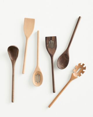 Farmhouse Pottery Essential Kitchen Utensils - Set of Six (6) in BEECH or  WALNUT