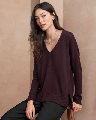 EILEEN FISHER Peruvian Organic-Cotton V-Neck Sweater