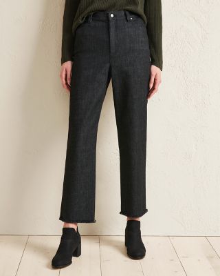 Eileen Fisher Tencel Jersey Straight Cropped Wide Leg Crop Pants