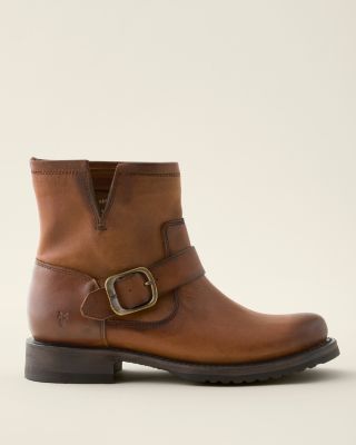 Bottes Femmes Frye Veronica Marron Café - Taille 8M, Cuir, Avec Boucles Et Fermeture éclair Dos - Style Biker
