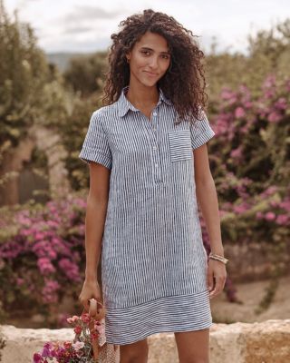 Garnet hill 2025 linen shirt dress