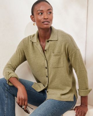 Lightweight soft knit cashmere cardigan with pockets