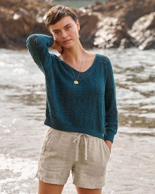 Linen & Organic-Cotton Pointelle Sweater