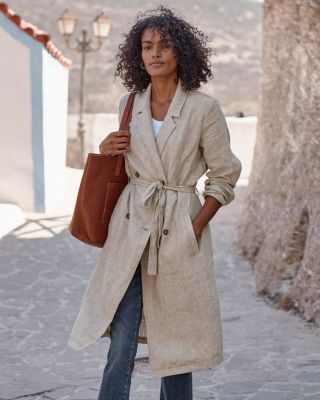 Carola Linen Trench Coat