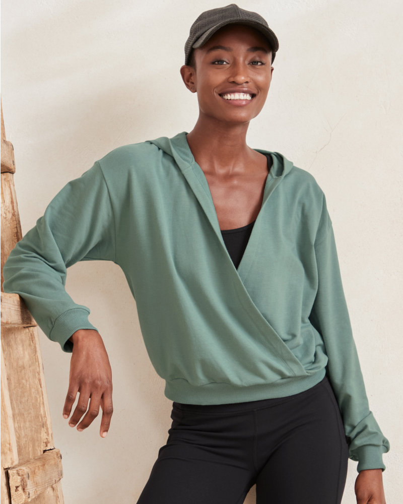 Wrap-Front French Terry Sweatshirt