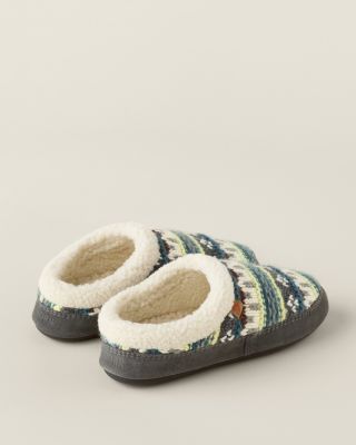 Acorn Fairisle Hoodback Slippers Garnet Hill