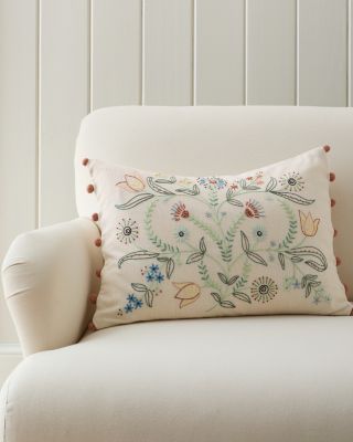 Botanical Floral Whimsy Embroidered Pillow Cover Garnet Hill