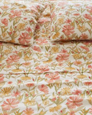 Garnet Hill Chelsea Floral Relaxed Linen Duvet Cover