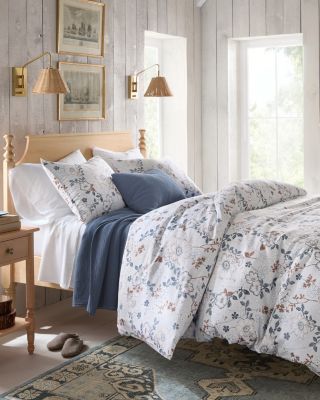 Harper Floral Relaxed-Organic-Cotton Sateen Duvet Cover