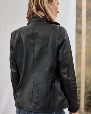 Cole haan women's hot sale leather jacket