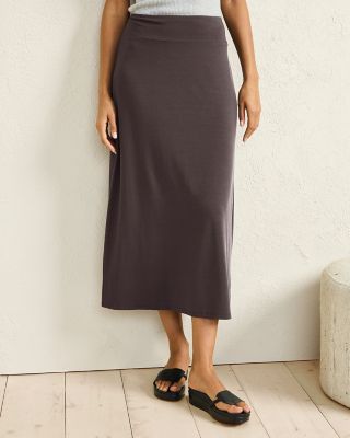 EILEEN FISHER Stretch-Jersey Midi Skirt | Garnet Hill
