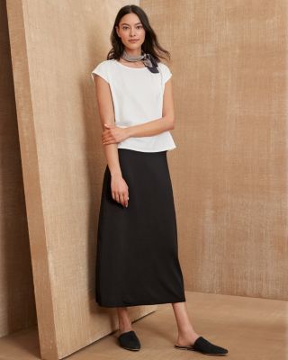 EILEEN FISHER Stretch-Jersey Midi Skirt | Garnet Hill