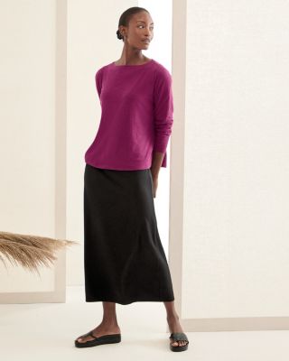 EILEEN FISHER Stretch-Jersey Midi Skirt | Garnet Hill