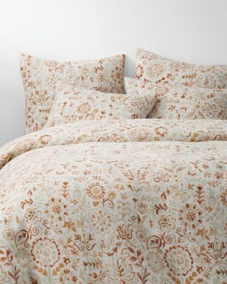 Garnet Hill Chelsea Floral Relaxed Linen Duvet Cover