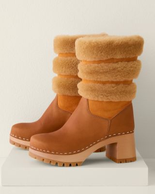 Swedish hasbeens shearling on sale boots