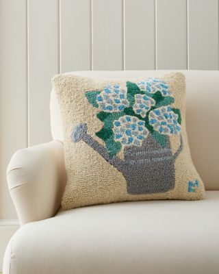 Hydrangea Harvest Hooked Wool Pillow