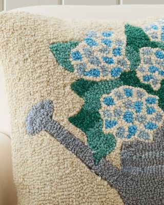 Hydrangea Harvest Hooked Wool Pillow | Garnet Hill