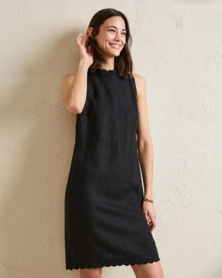 Nellie Linen Dress: Peach Chambray