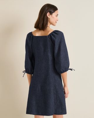 chinese dress ladies Navy Blue Women Dresses Ramie Casual Spring Linen Women Dresses SSM972 –  SimpleLinenLife main image 1