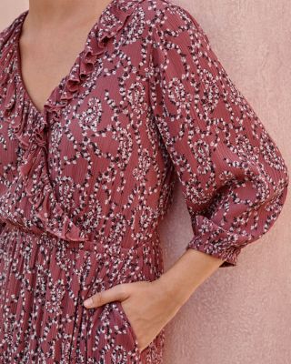 ECOVERO™ Ruffled Surplice Dress | Garnet Hill