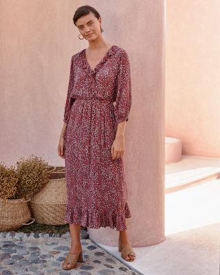 ECOVERO™ Ruffled Surplice Dress | Garnet Hill