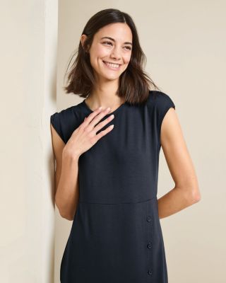 Cap-Sleeve Knit Column Dress | Garnet Hill