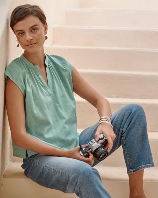 Easy Cotton Gauze Top | Garnet Hill