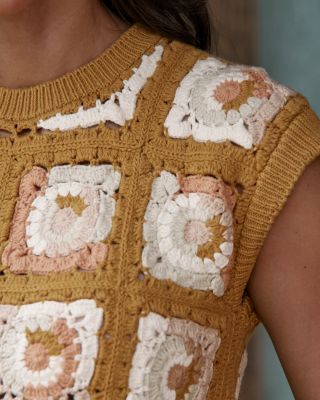 Hand-Crocheted Cotton Sweater Vest | Garnet Hill