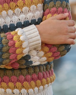 Linen & Organic-Cotton Mix-Stitch Sweater | Garnet Hill