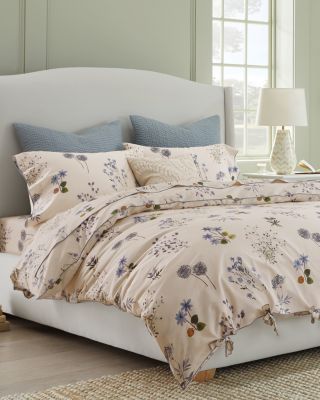 Sienna Floral Relaxed Organic-Cotton Sateen Sheet Set | Garnet Hill