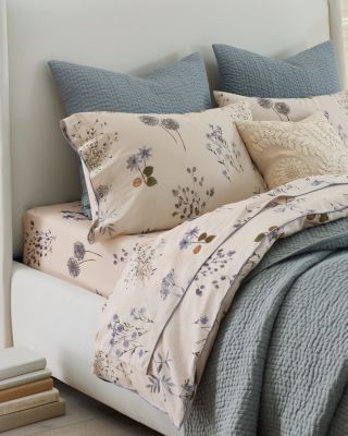Sienna Floral Relaxed Organic-Cotton Sateen Sheet Set | Garnet Hill