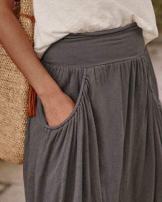 Easy Gathered Knit Skirt | Garnet Hill