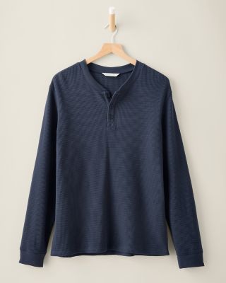 【KOOLOSET】Pigment Henley Neck Waffle Long Sleeve Waffle Henley Neck Long-Sleeve T-Shirt | UNIQLO US