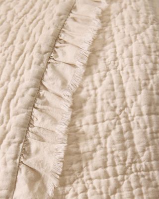 Hand-Stitched Linen & Cotton Quilt | Garnet Hill