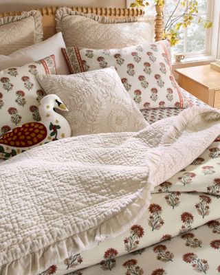 Hand-Stitched Linen & Cotton Quilt | Garnet Hill