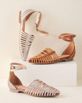 Woven sandals best sale with ankle strap